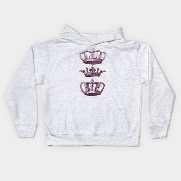 Three Crowns Kids Hoodie by artbitz